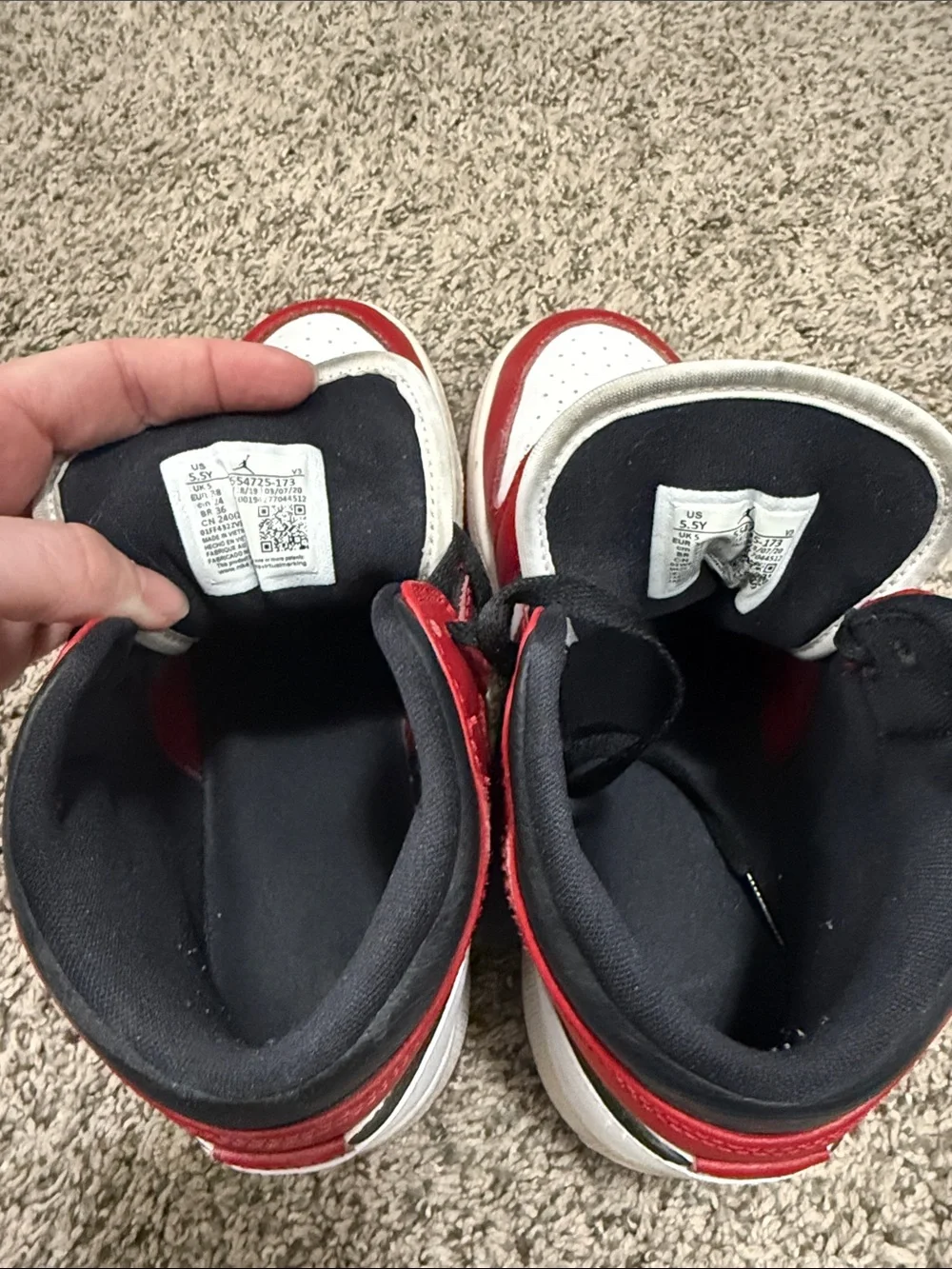 Nike Kids Red White Black Mid-Top Sneakers